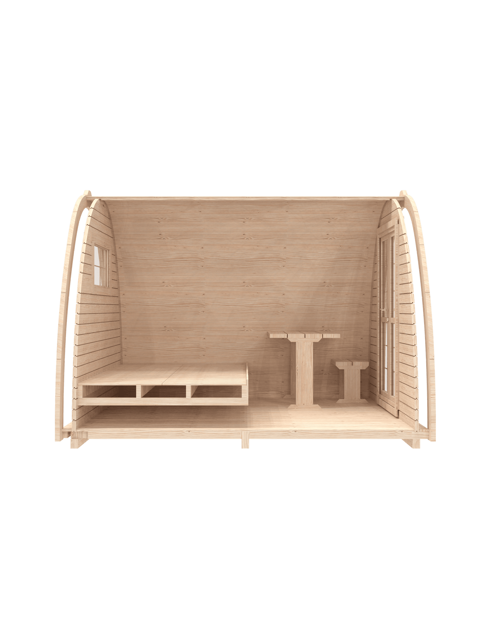 2x4x3.5 m camping pod inside