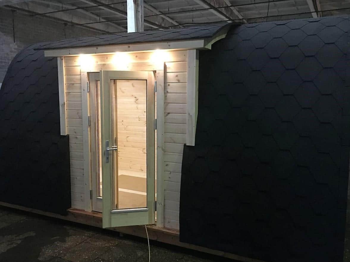 Camping pod for sale in Canada & the USA. Glamping pod for sale with side entrance4.8 m