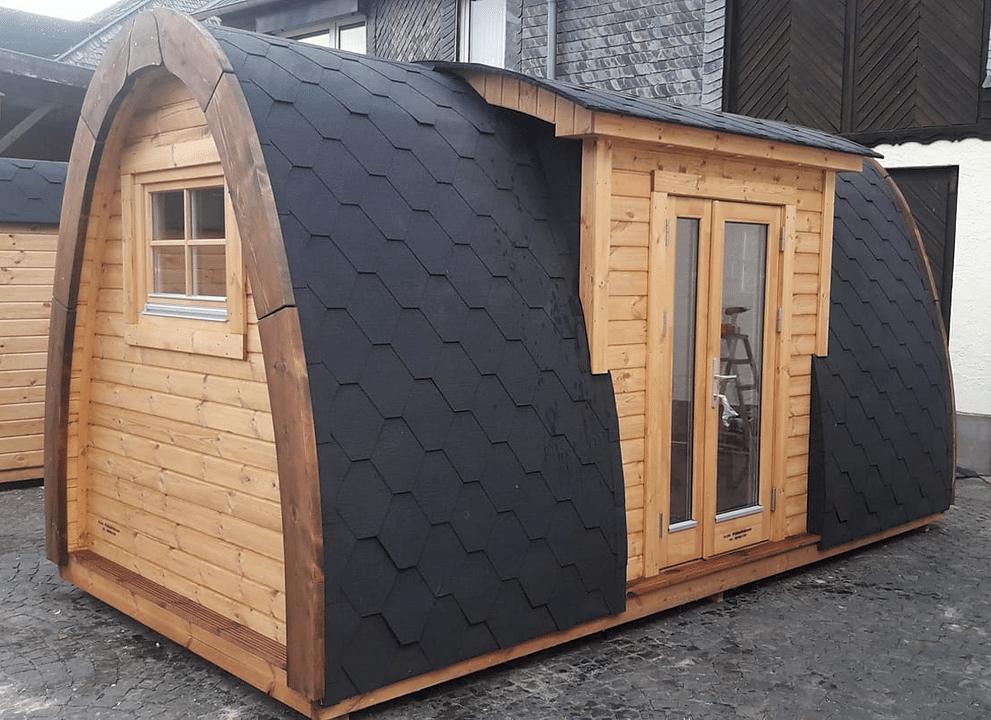 Camping pod for sale in Canada & the USA. Glamping pod for sale with side entrance4.8 m